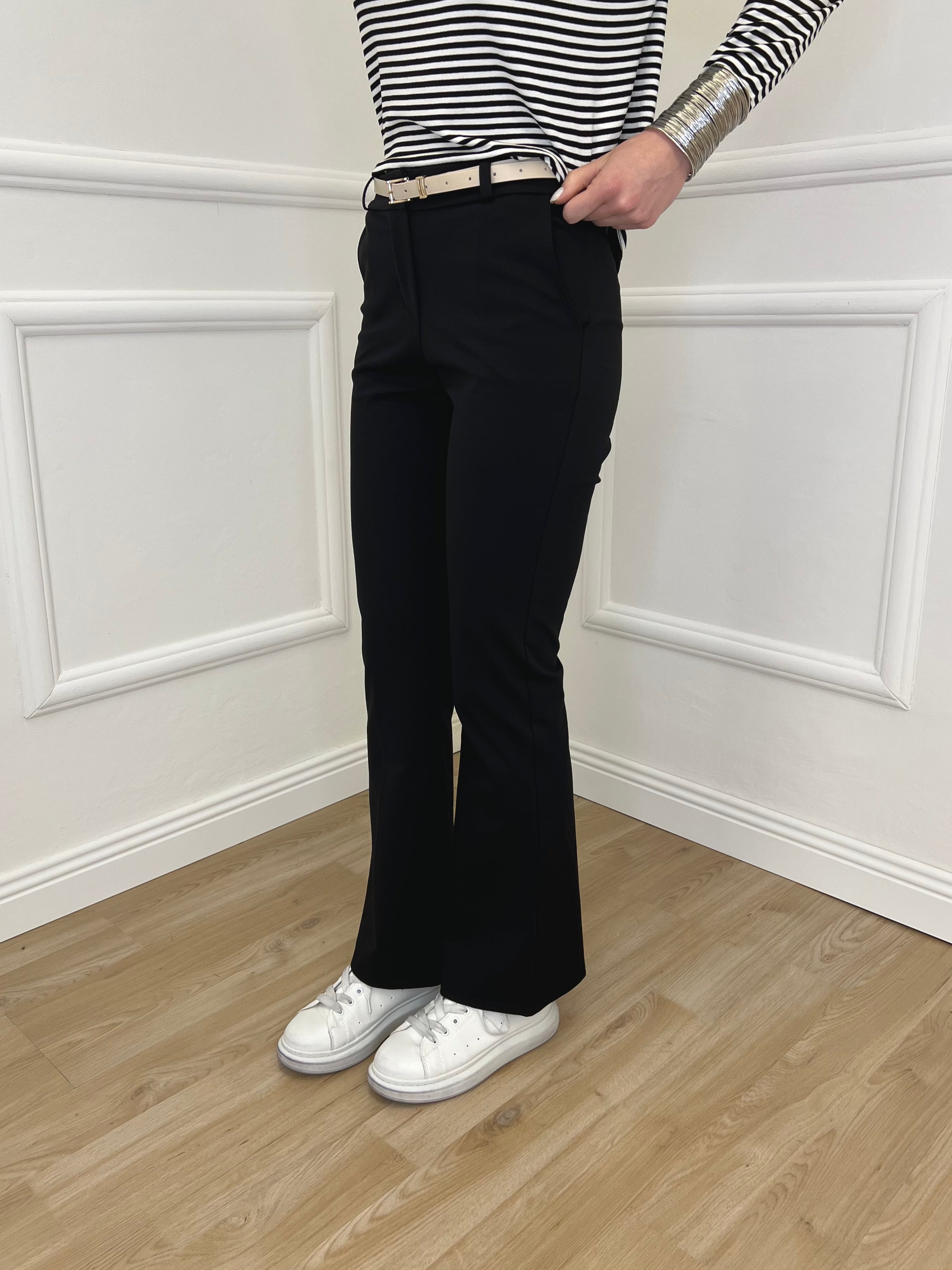 Pantalone Flare Cintura 26513 Nero