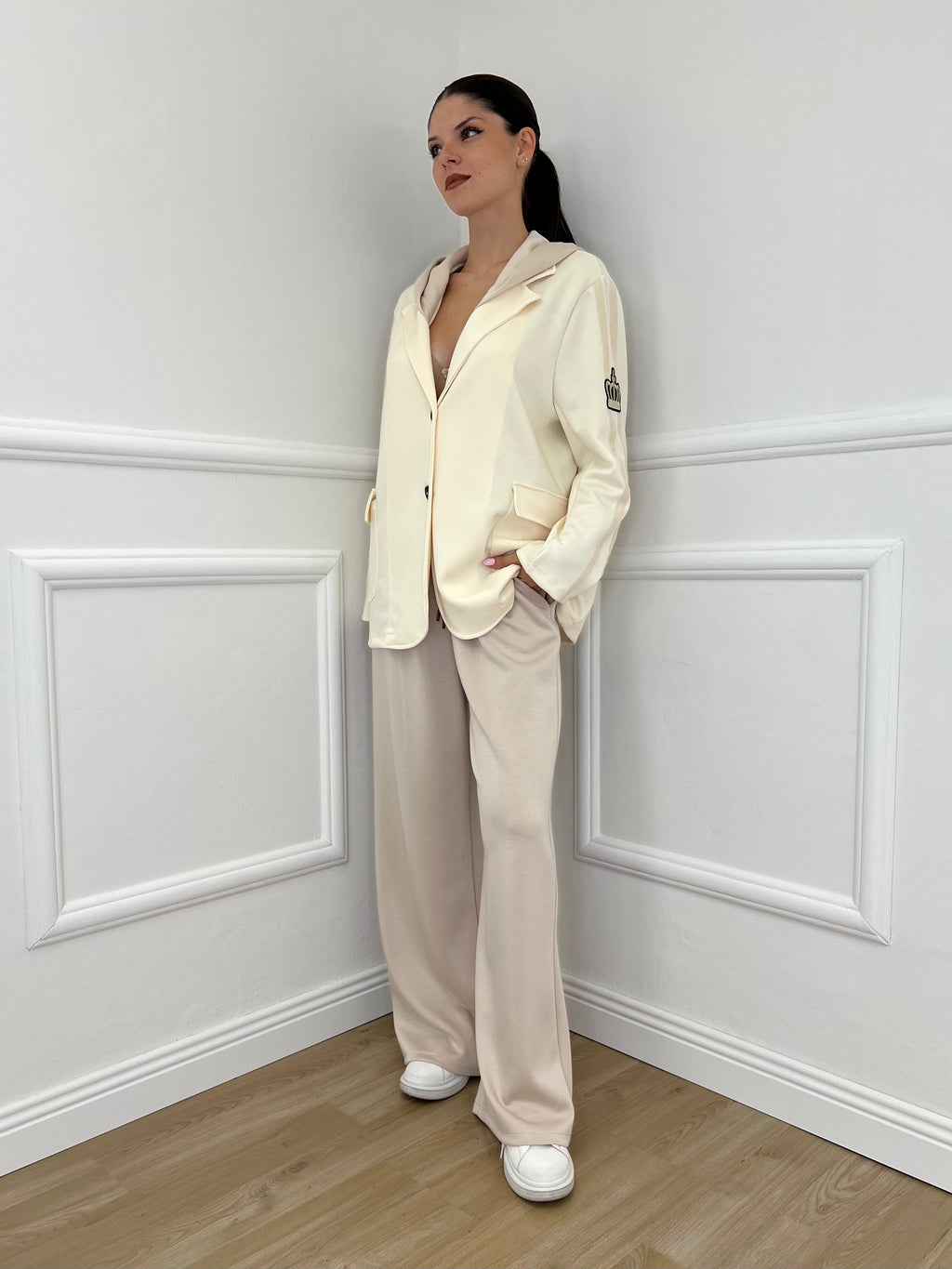 Giacca Cappuccio 27599 Panna - Bazar Abbigliamento