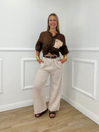 Camicia Tasca Paillettes 672-150 Marrone