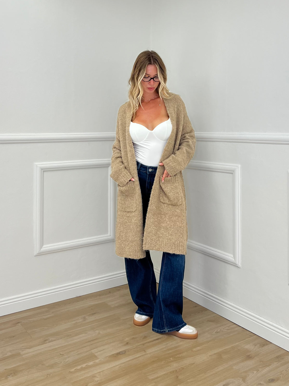 Cardigan Lana e Viscosa Bouclé 125 Mocha