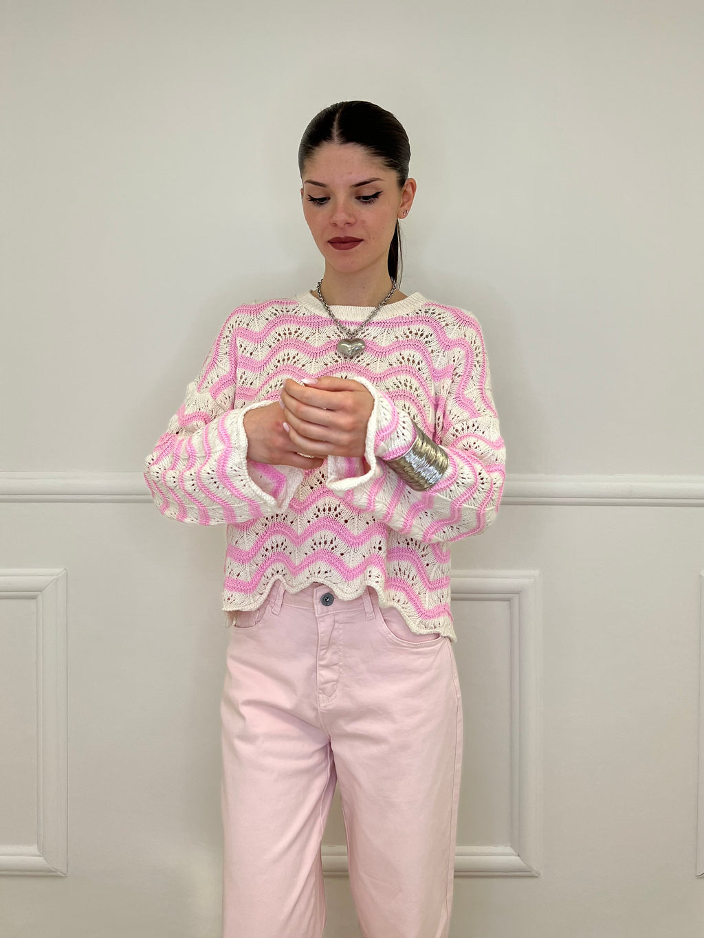 Maglia Traforata Ondine 10514 Rosa