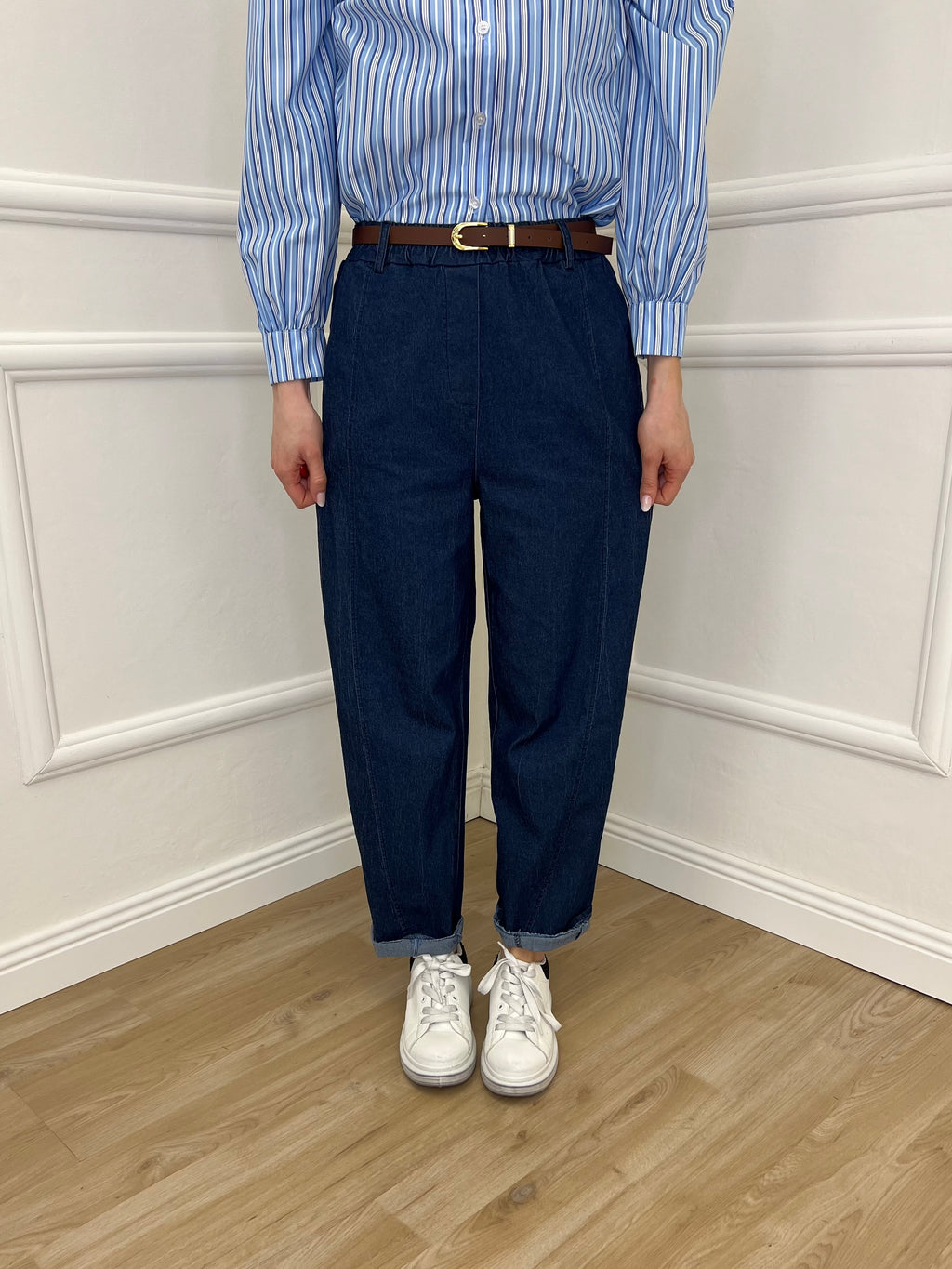 Pantalone Balloon Chambray 36893 Blu