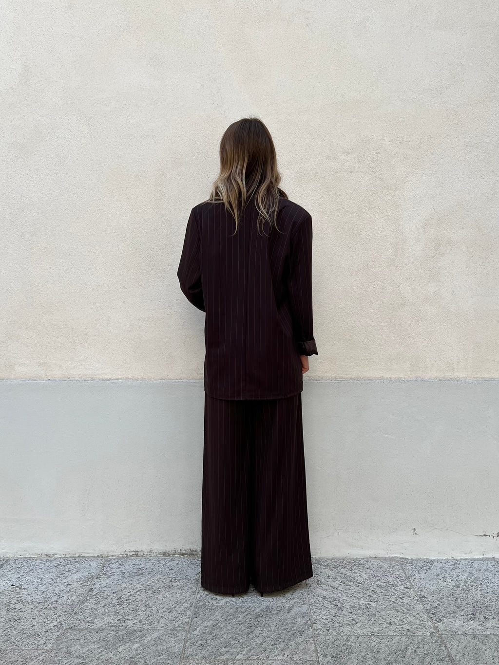 Blazer Over Gessato 5898 Marrone