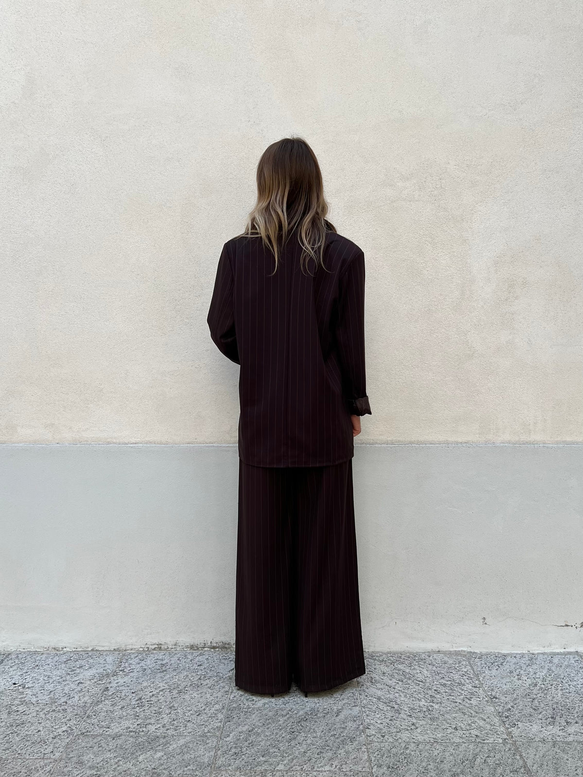 Blazer Over Gessato 5898 Marrone
