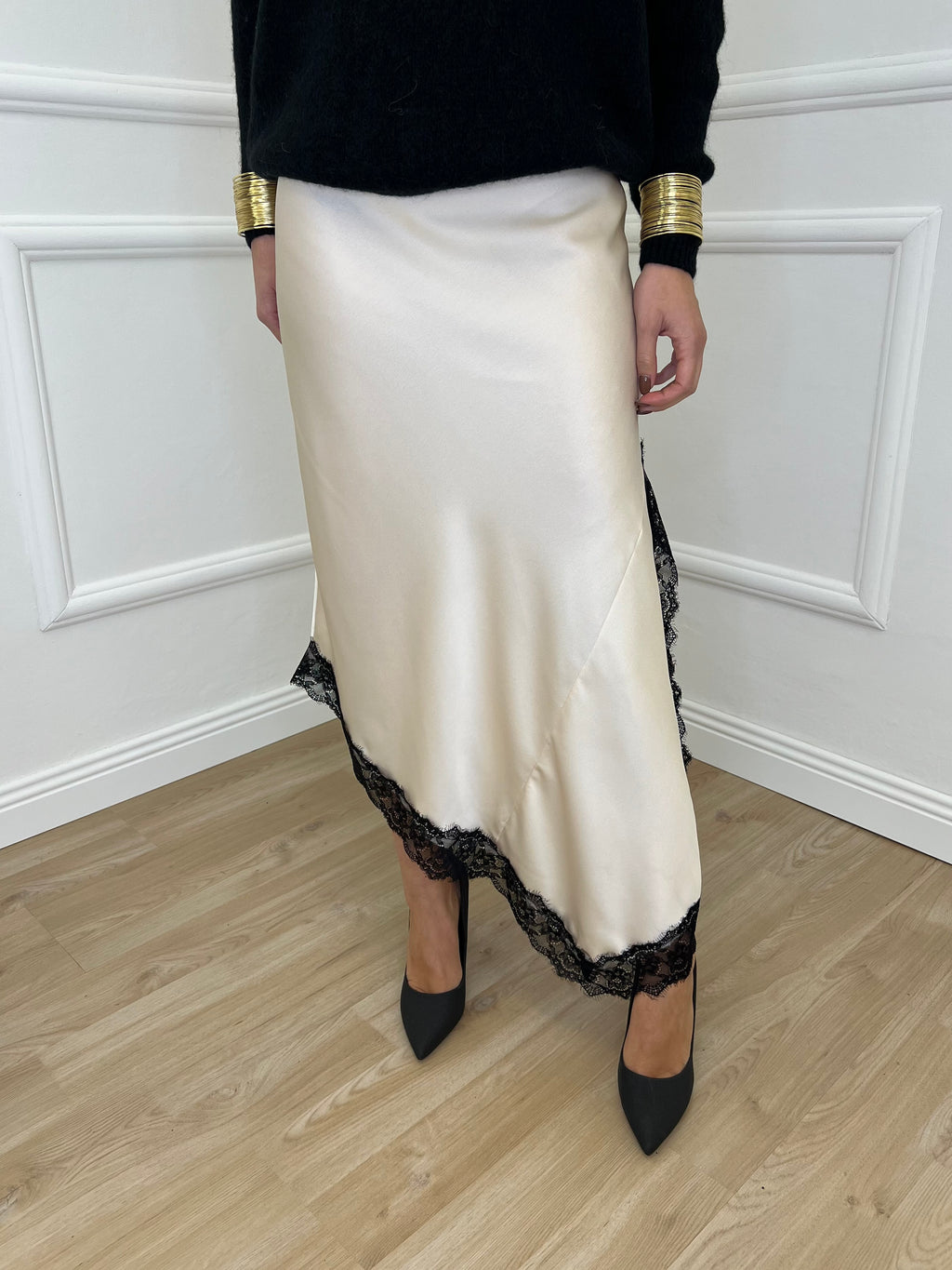 Gonna Asimmetrica Pizzo 2722 Panna