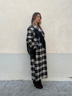 Cappotto Check Frange Lumina LD6228 Nero