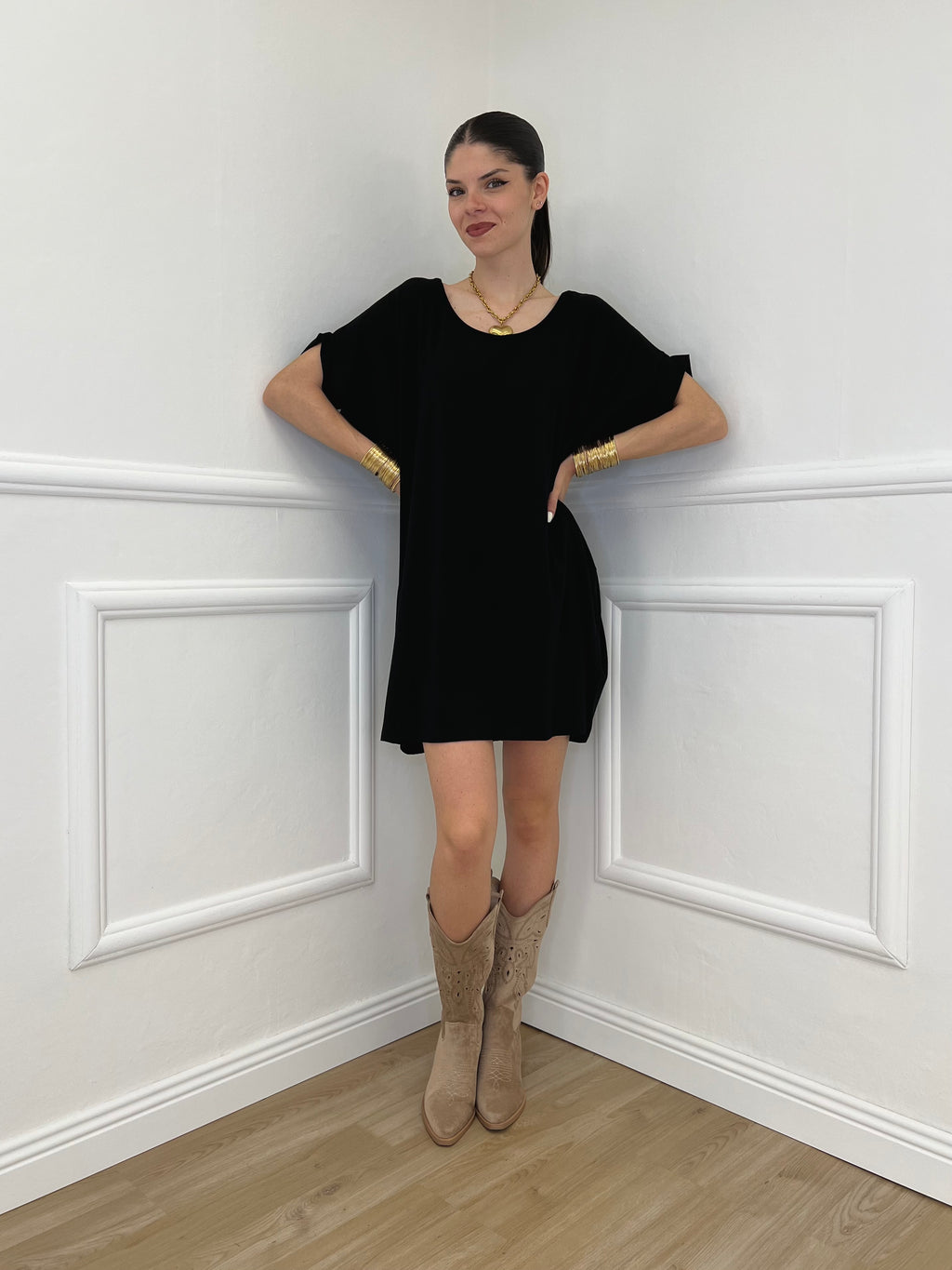 Abito Oversize Viscosa 9980 Nero