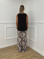 Pantalone Jersey Geometrico 9078 Marrone