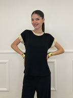 T-shirt Profili Lurex 24288 Nero