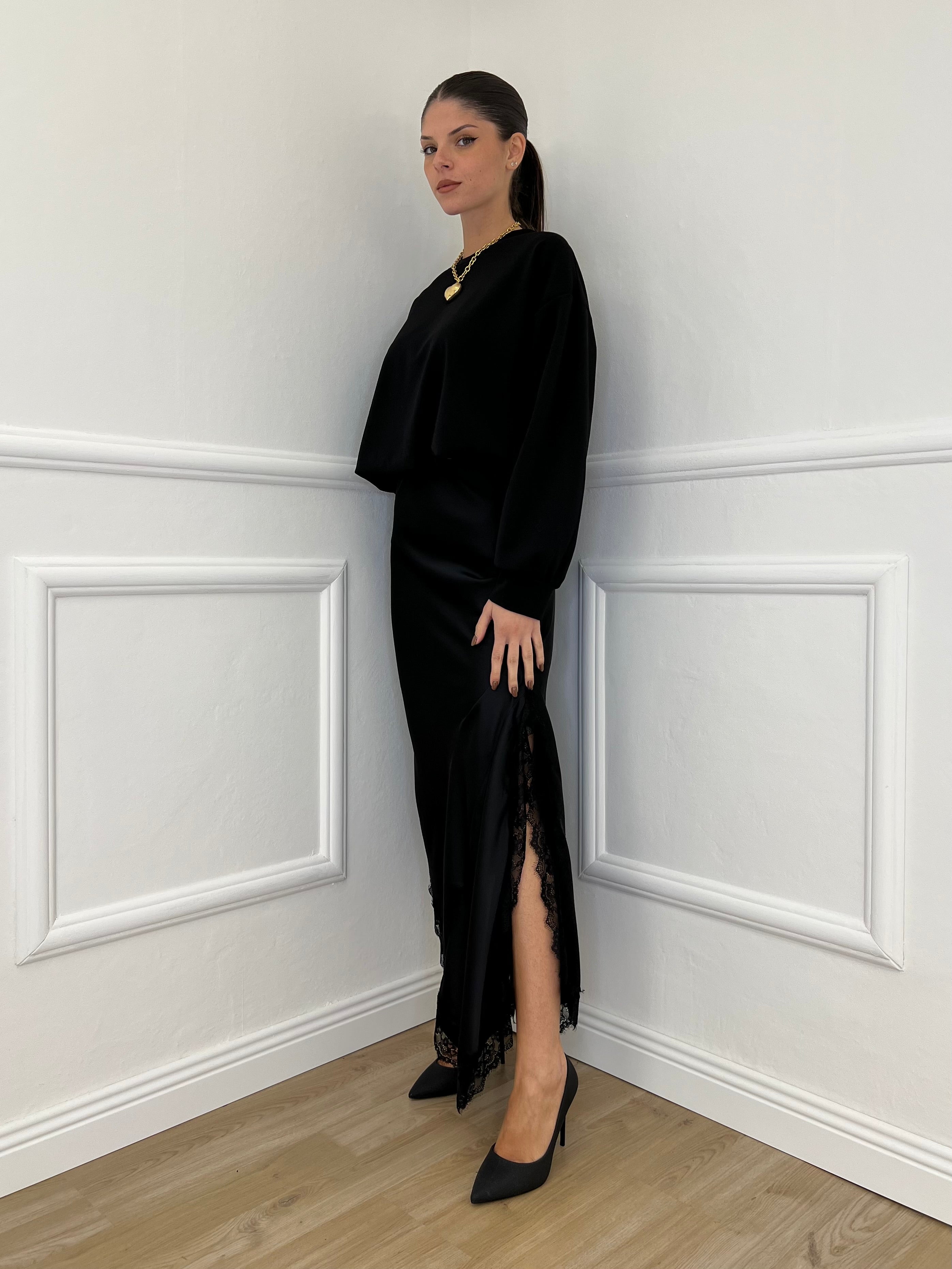 Felpa Crop 83625 Nero