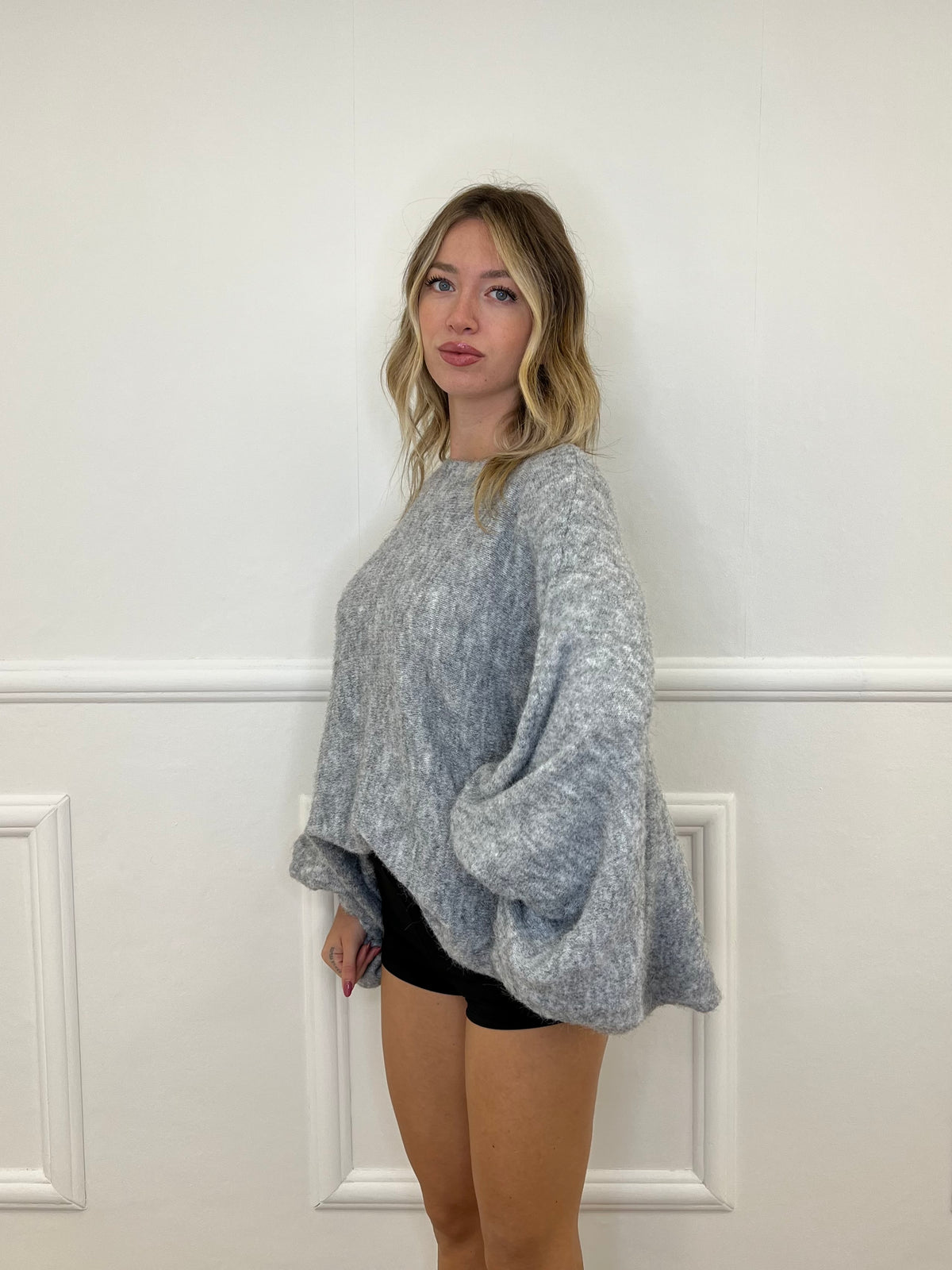 Maglia Mohair Pipistrello A132 Grigio