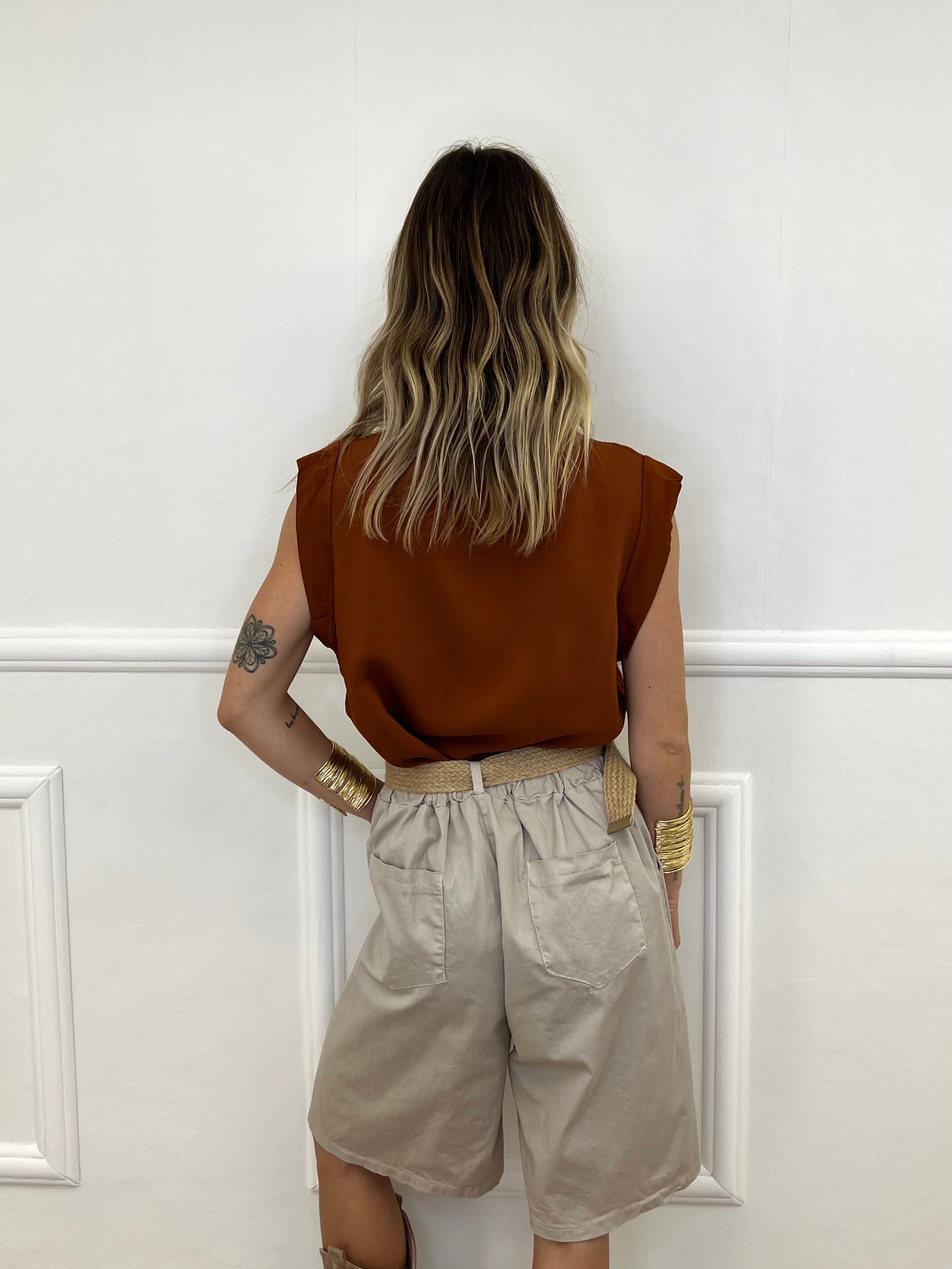 Blusa Viscosa Profili Satin 83307 Rame