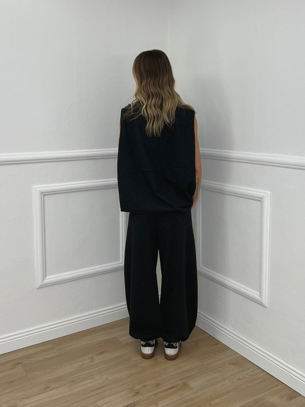 Pantalone Baggy Gessato Smerigliato 51366 Antracite