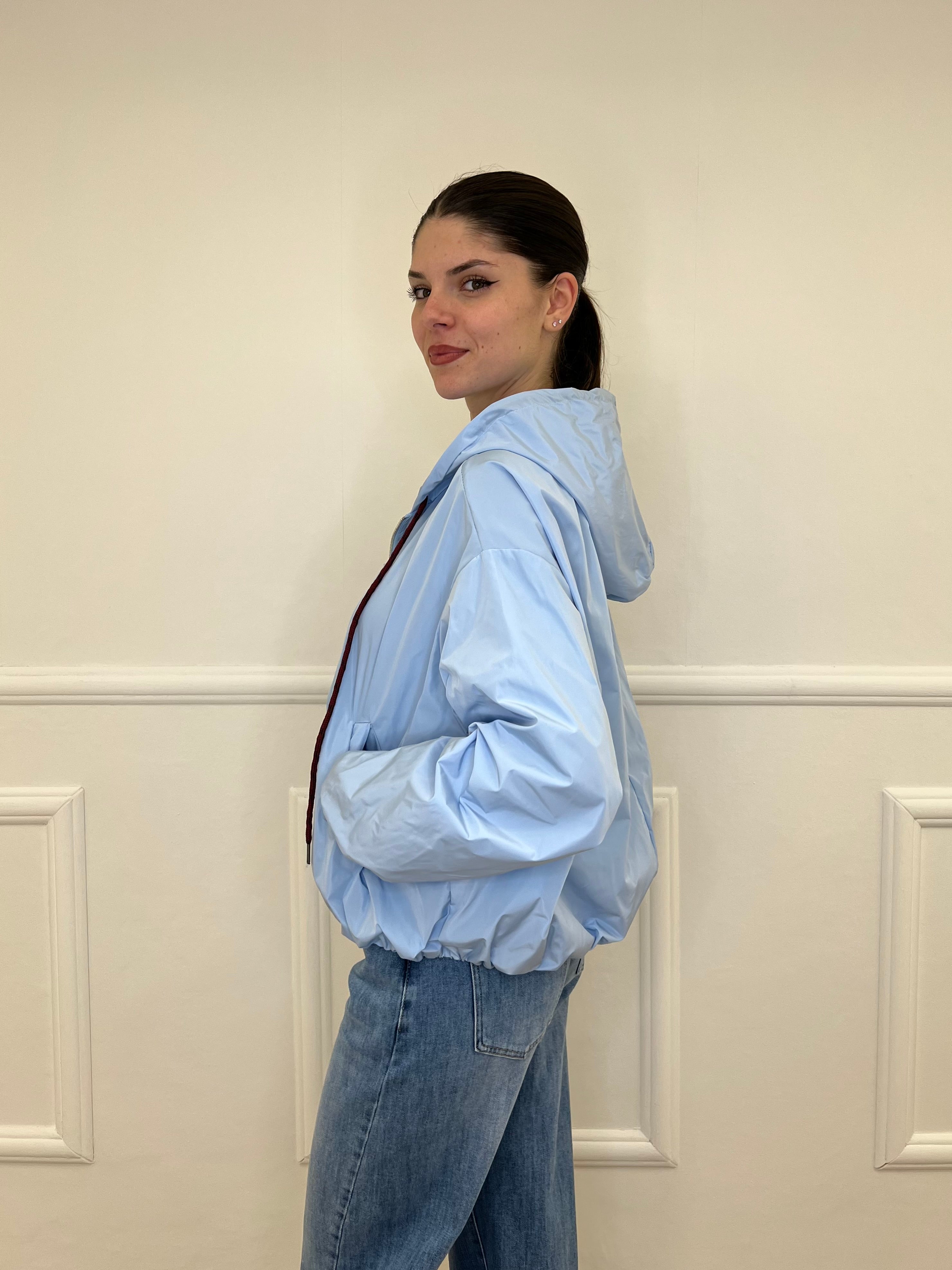 Giubbino Taffetà Cappuccio 5029 Azzurro