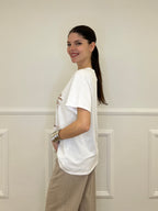 T-shirt Over Palme e Strass