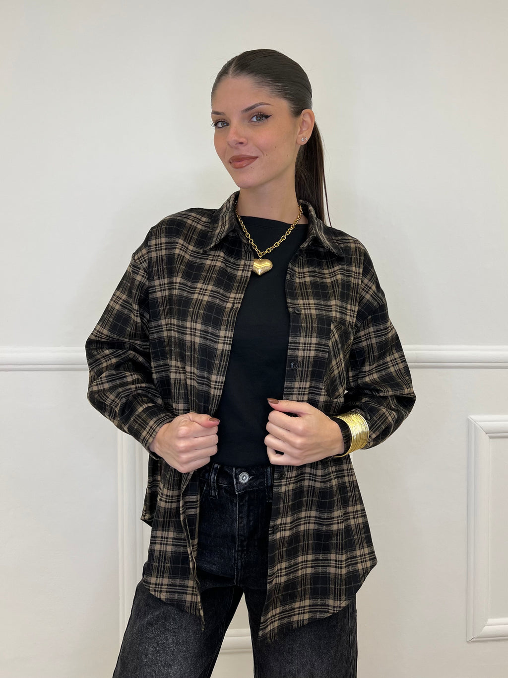 Camicia Over Galles 17181 Nero