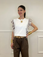 T-shirt Maniche a Righe 1960 Marrone