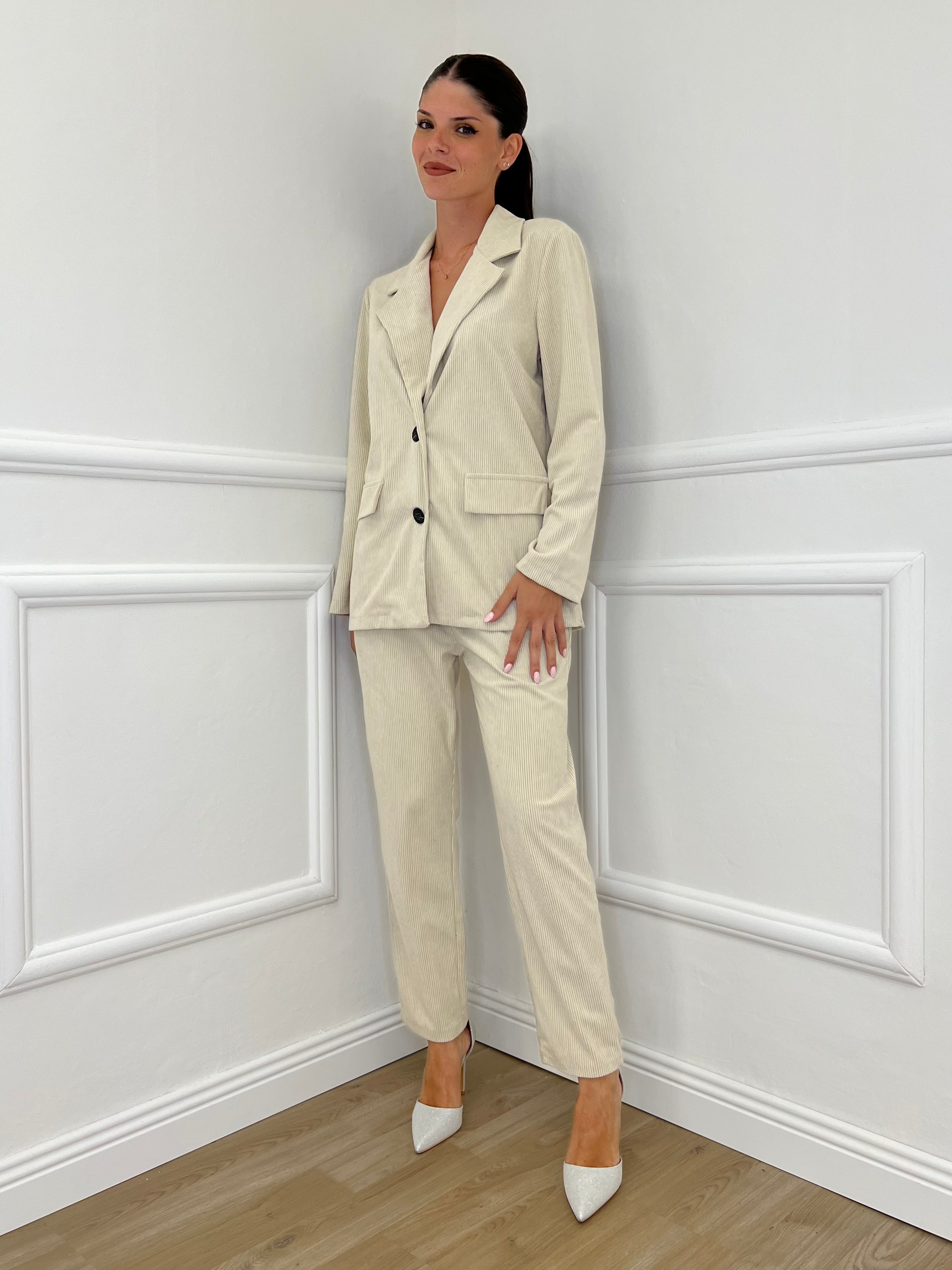 Giacca Corduroy 25790 Panna - Bazar Abbigliamento