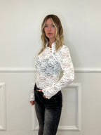 Camicia Pizzo Alamari 12314 Bianco