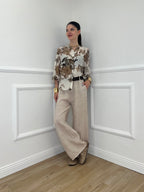 Camicia Jungle Cotone e Seta 93-242 Ecru