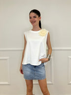Maglia Spilla Schiena Cut Out 5358 Bianco