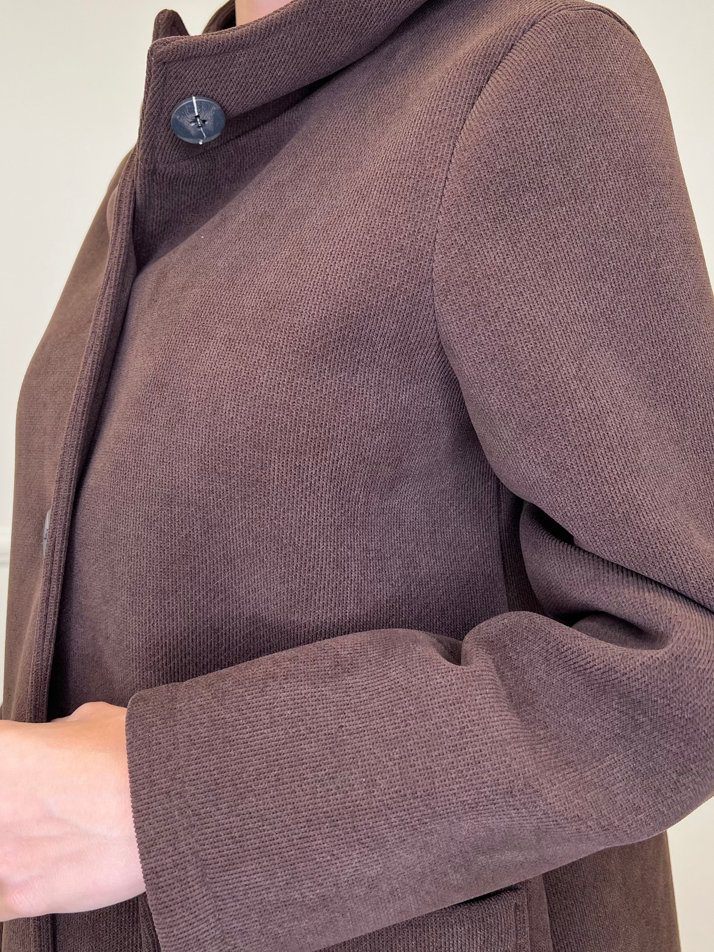 Cappotto Neoprene Cappuccio 25761 Caffè - Bazar Abbigliamento