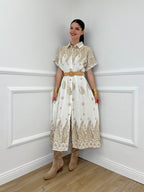Abito Con Ricami In Lurex 18161 Panna