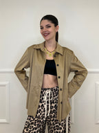 Camicia in Suede 25109 Khaki