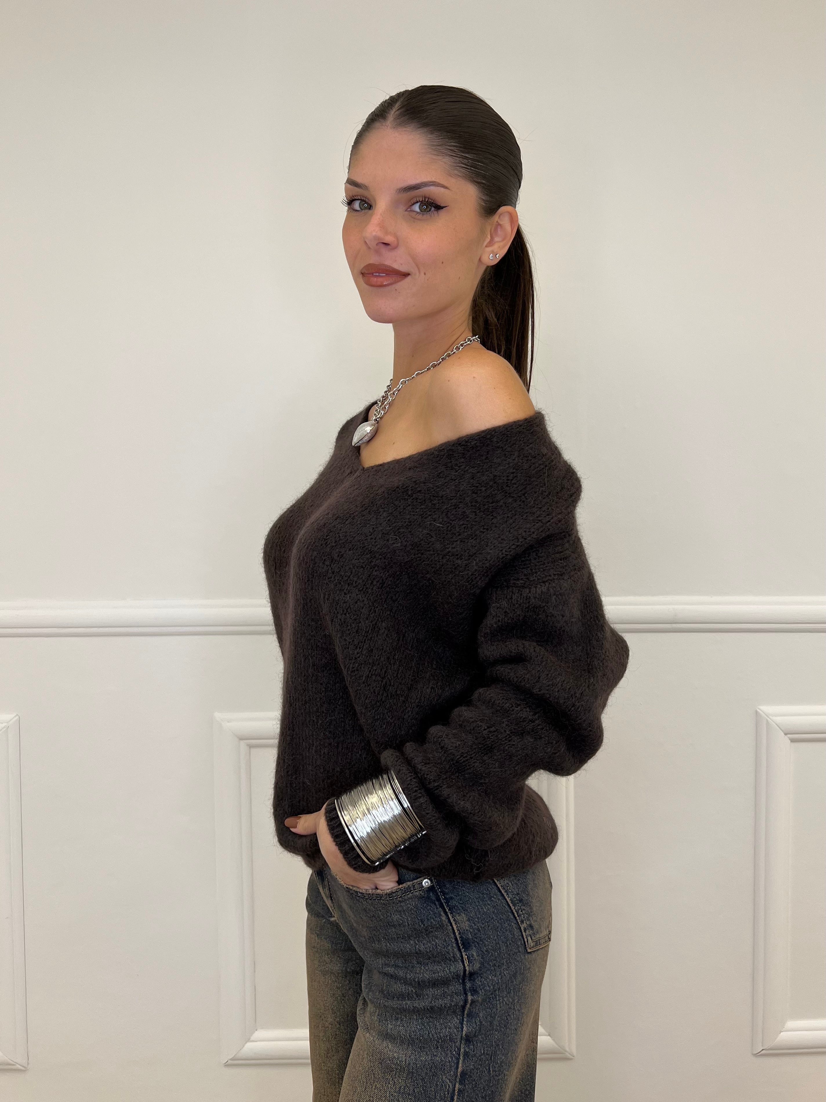 Maglia a V Alpaca 24103