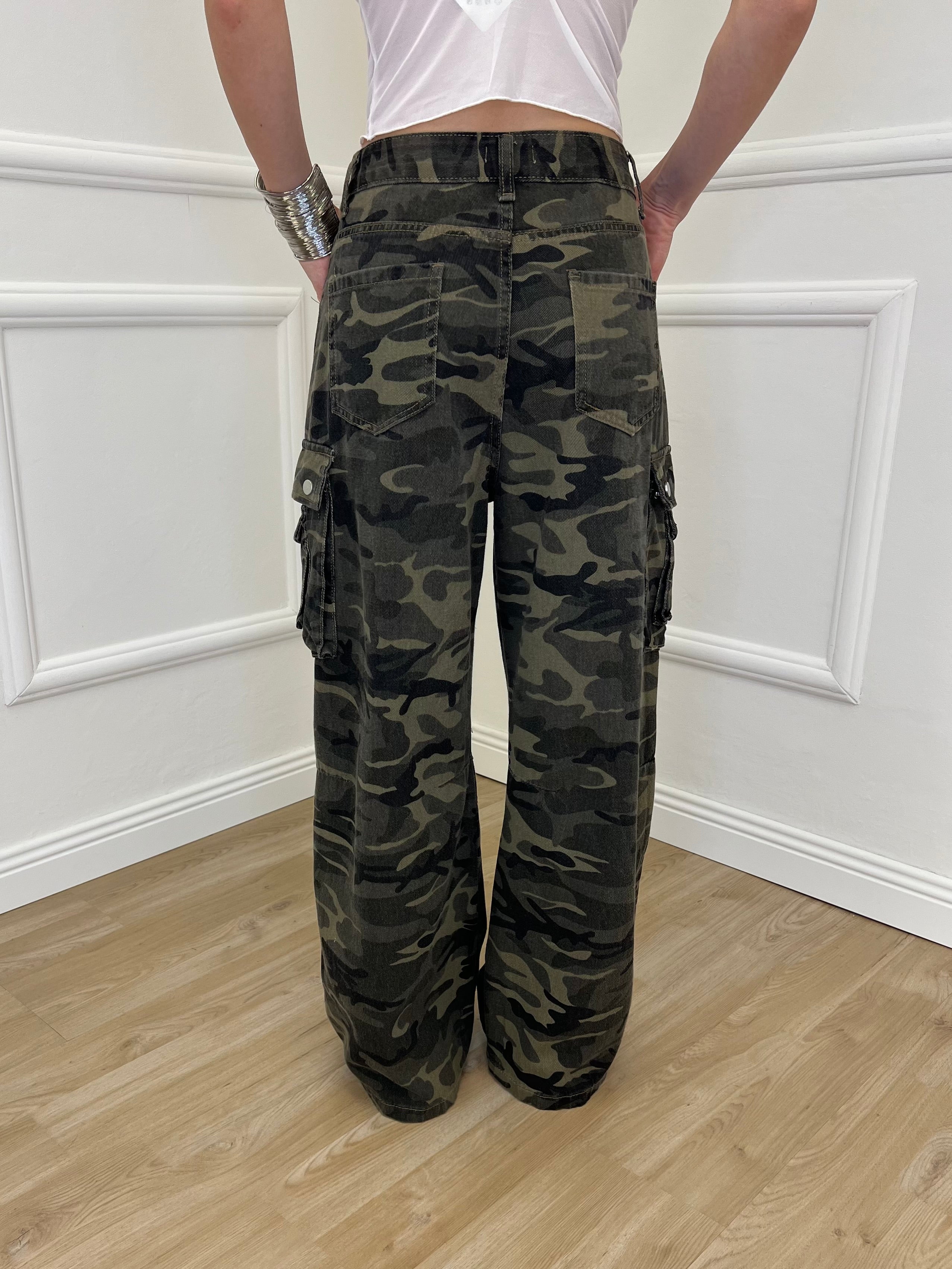 Pantalone Palazzo Cargo Camouflage 88152