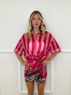 Camicia Over a Righe 2907 Fucsia
