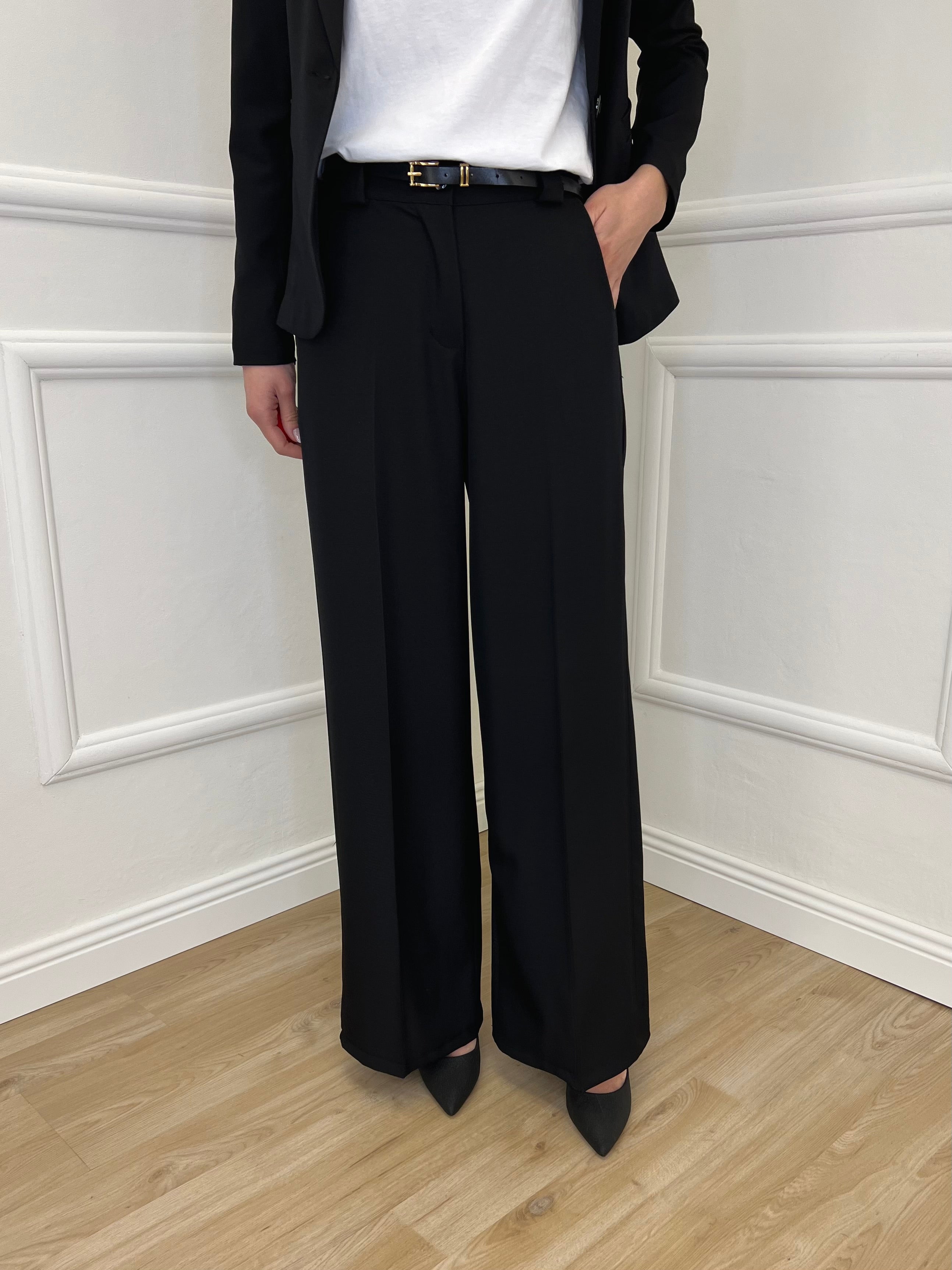 Pantalone Gabardine Straight Fit 8799 Nero