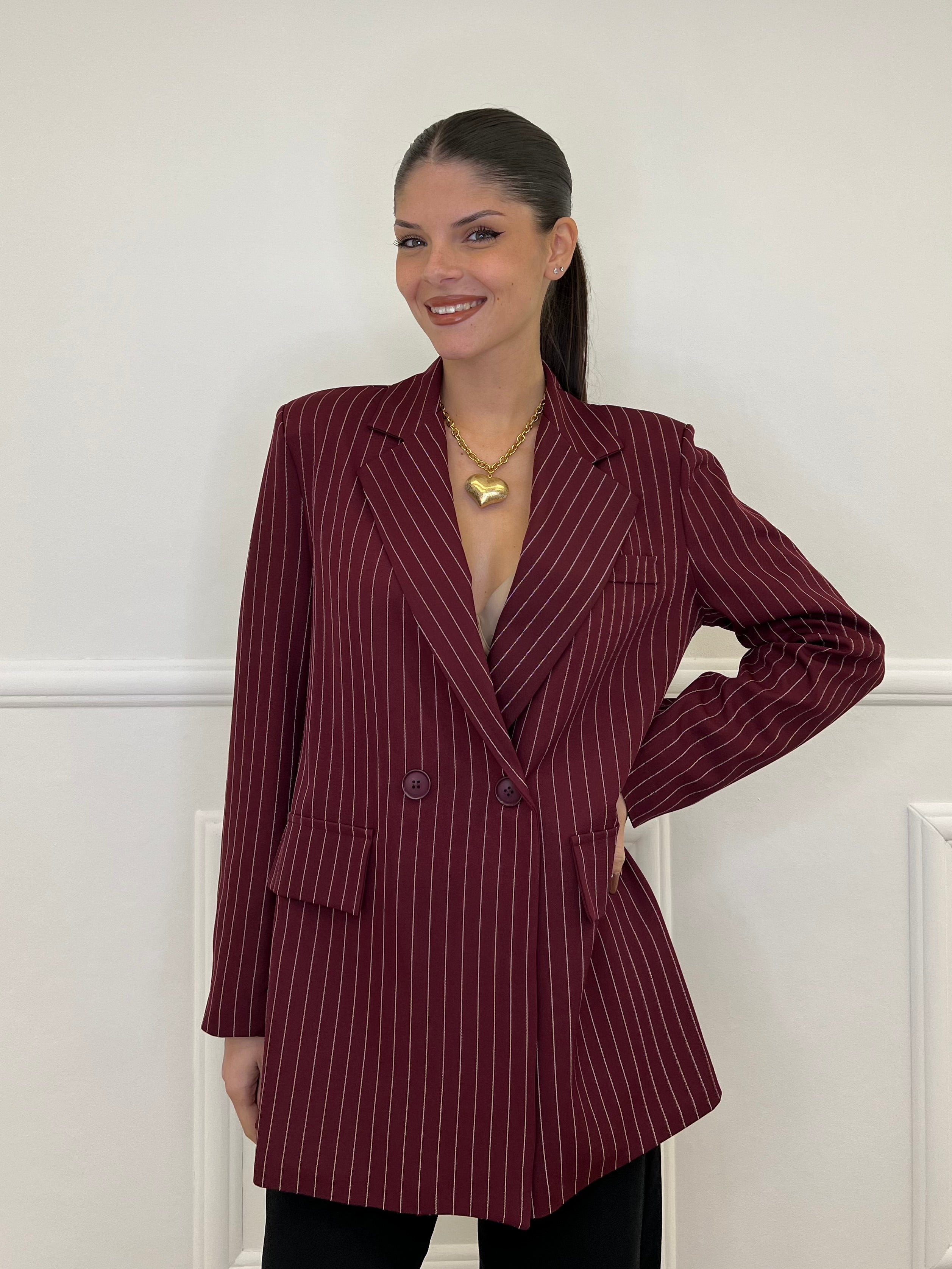 Giacca Gessata 3270 Burgundy