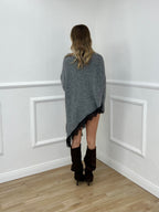 Maglia Lana Asimmetrica con Pizzo 25743 Grigio