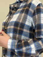 Camicia Madras Strass A35 Bluette