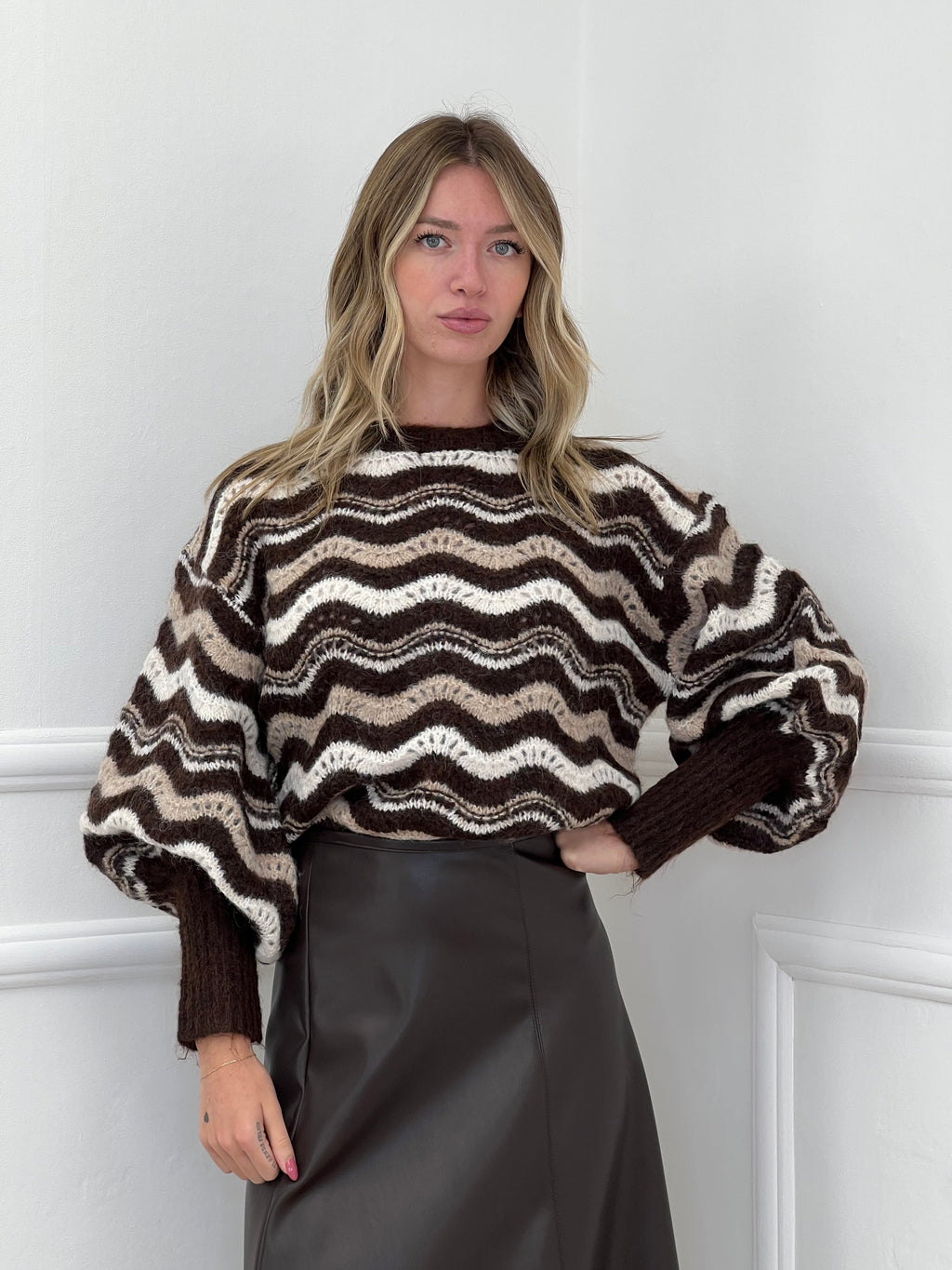 Maglia Ondina Maniche Palloncino 50331 Moro