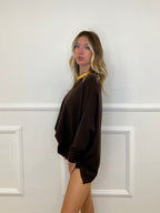 Maglia Over Scollo V 6010 Marrone