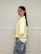Blusa In Satin Con Spalline 10277 Giallo