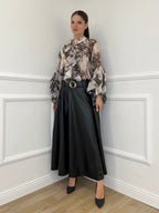 Camicia Jabot Fantasia 4525 Nero - Bazar Abbigliamento