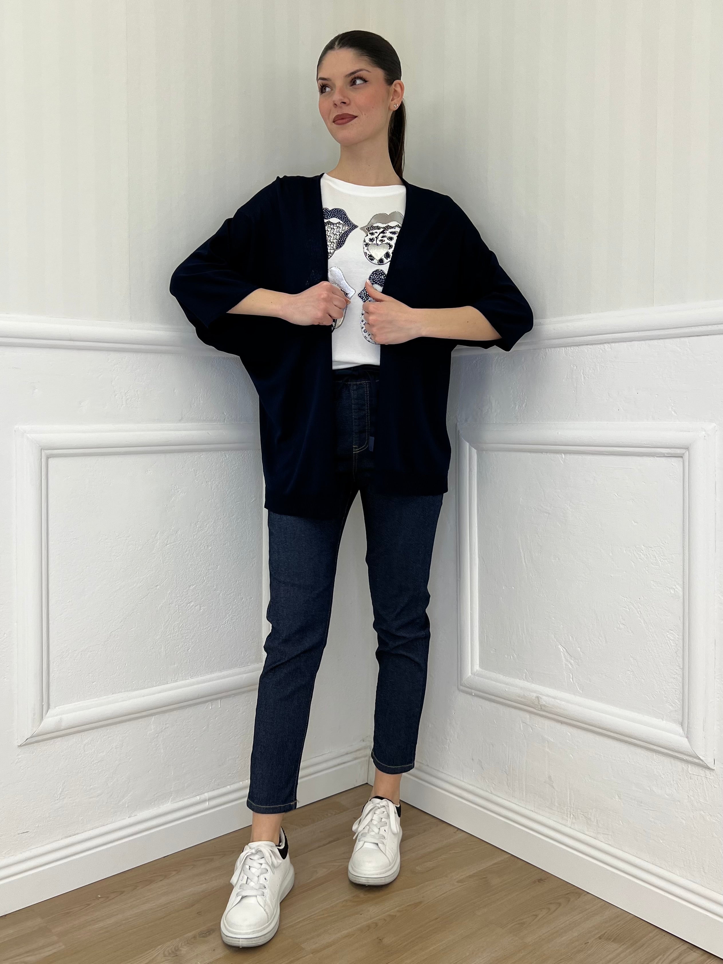 Cardigan Viscosa 9187 Blu - Bazar Abbigliamento