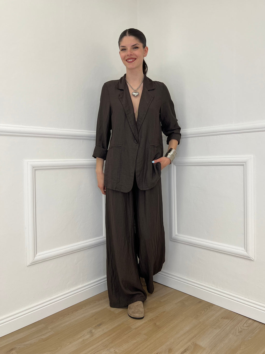 Tailleur In Lino e Tencel 26301 Moro