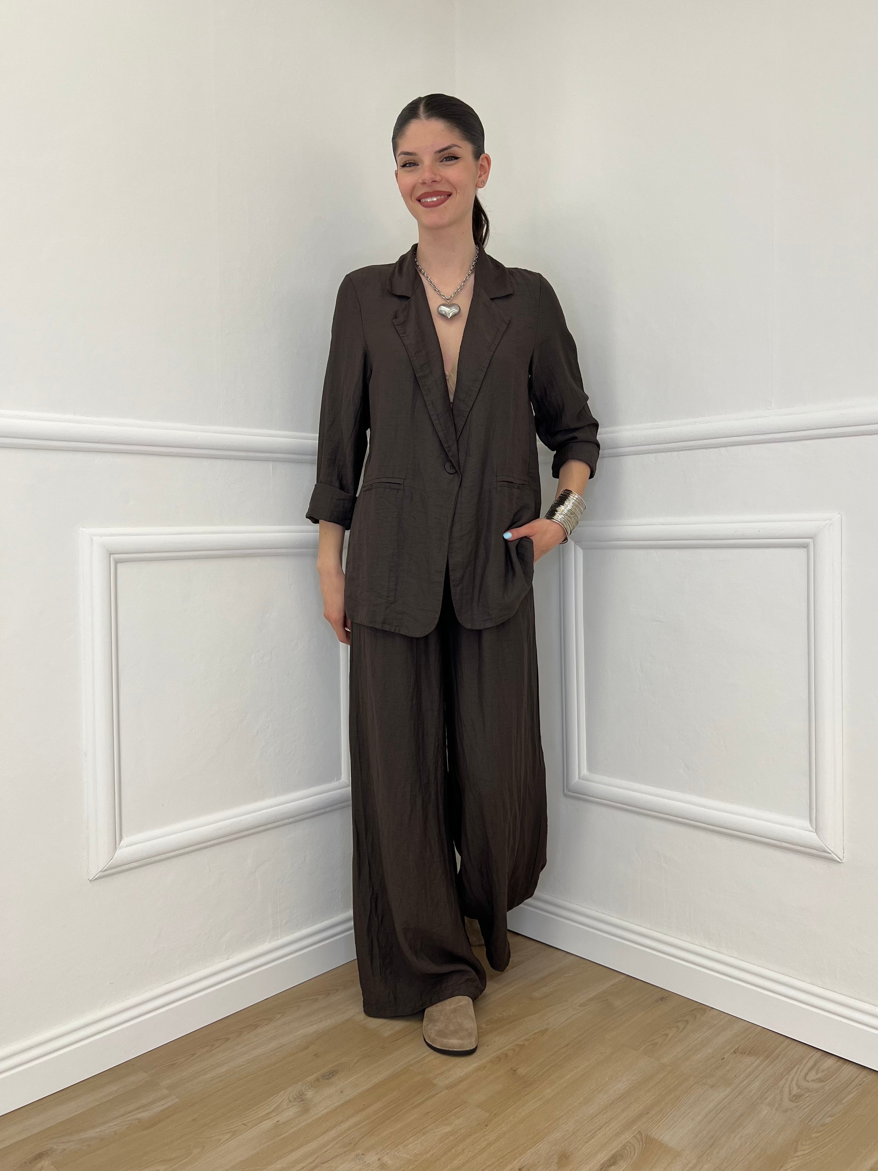 Tailleur In Lino e Tencel 26301 Moro