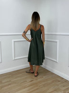 Vestito Corto In Crepe 11181 Verde