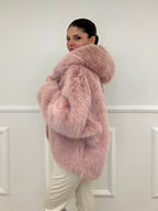 Pelliccia Cappuccio 9422 Rosa