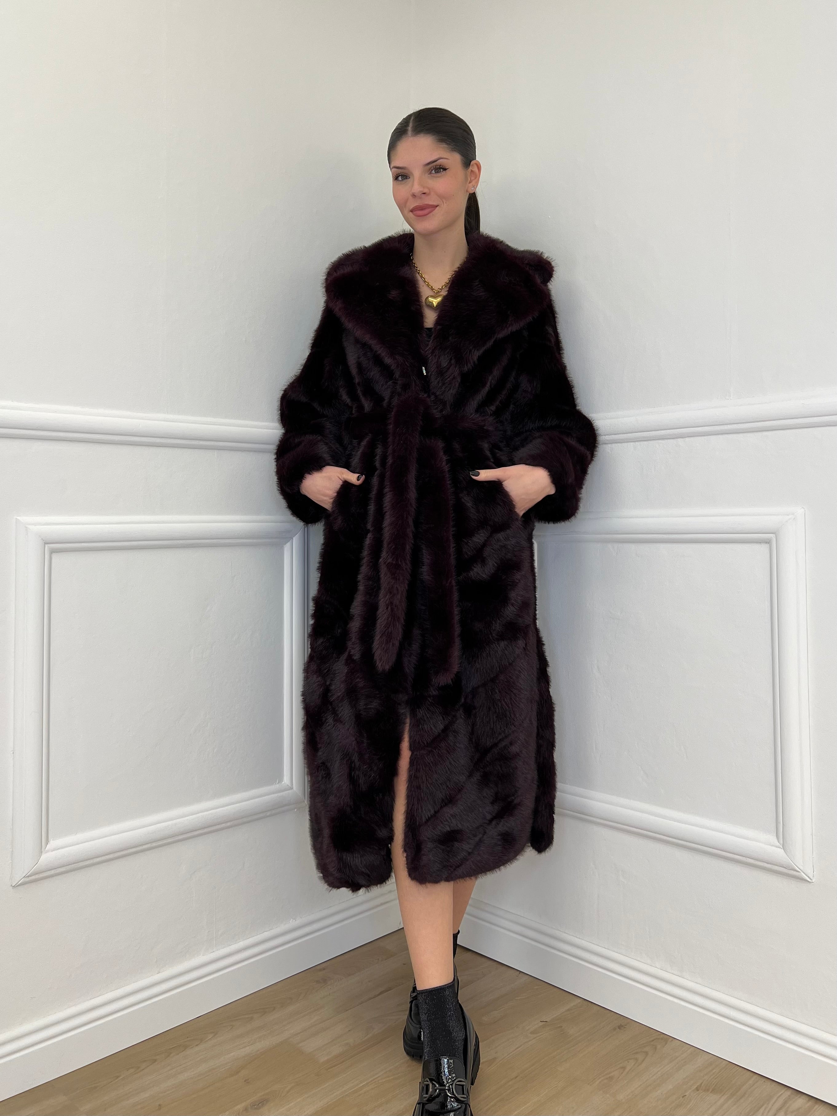 Pelliccia Lunga Fusciacca Y0223 Burgundy