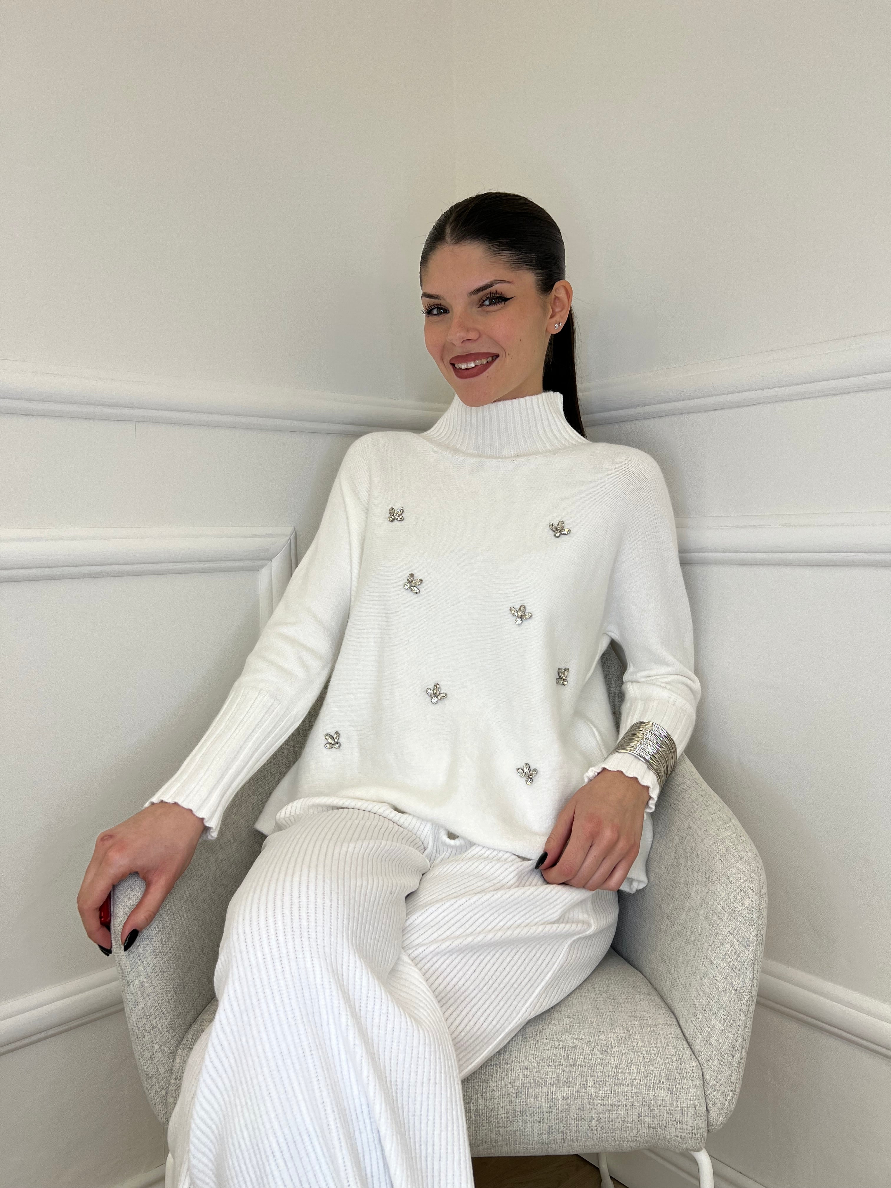 Maglia Cristalli 6026 Bianco