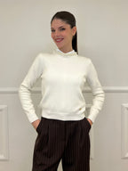 Maglia Collo Perle 25224 Panna