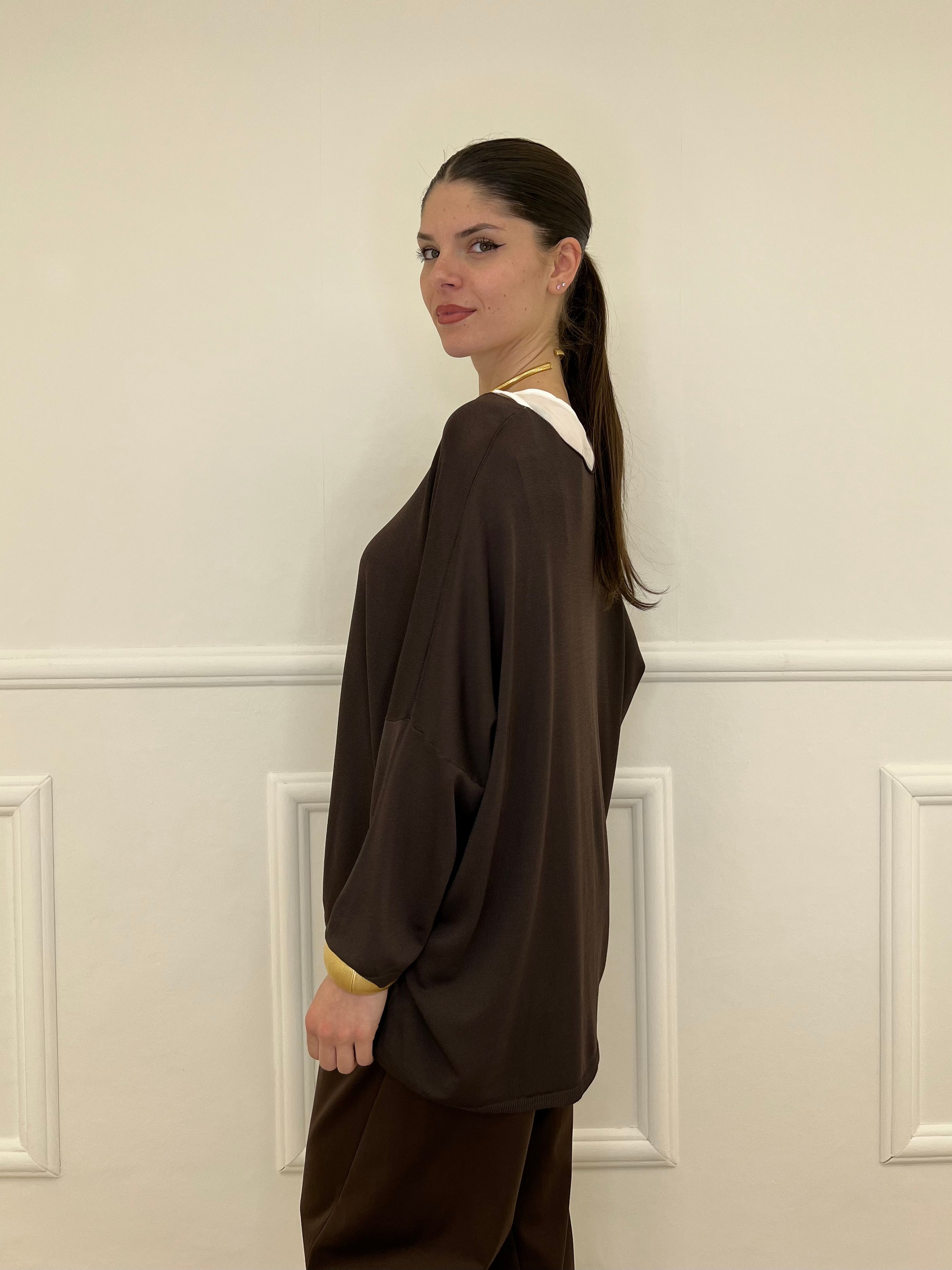 Twin Set Maxi Maglia e Canotta 53716 Moro