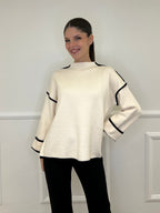 Maglia Profili Contrasto 5337 Panna