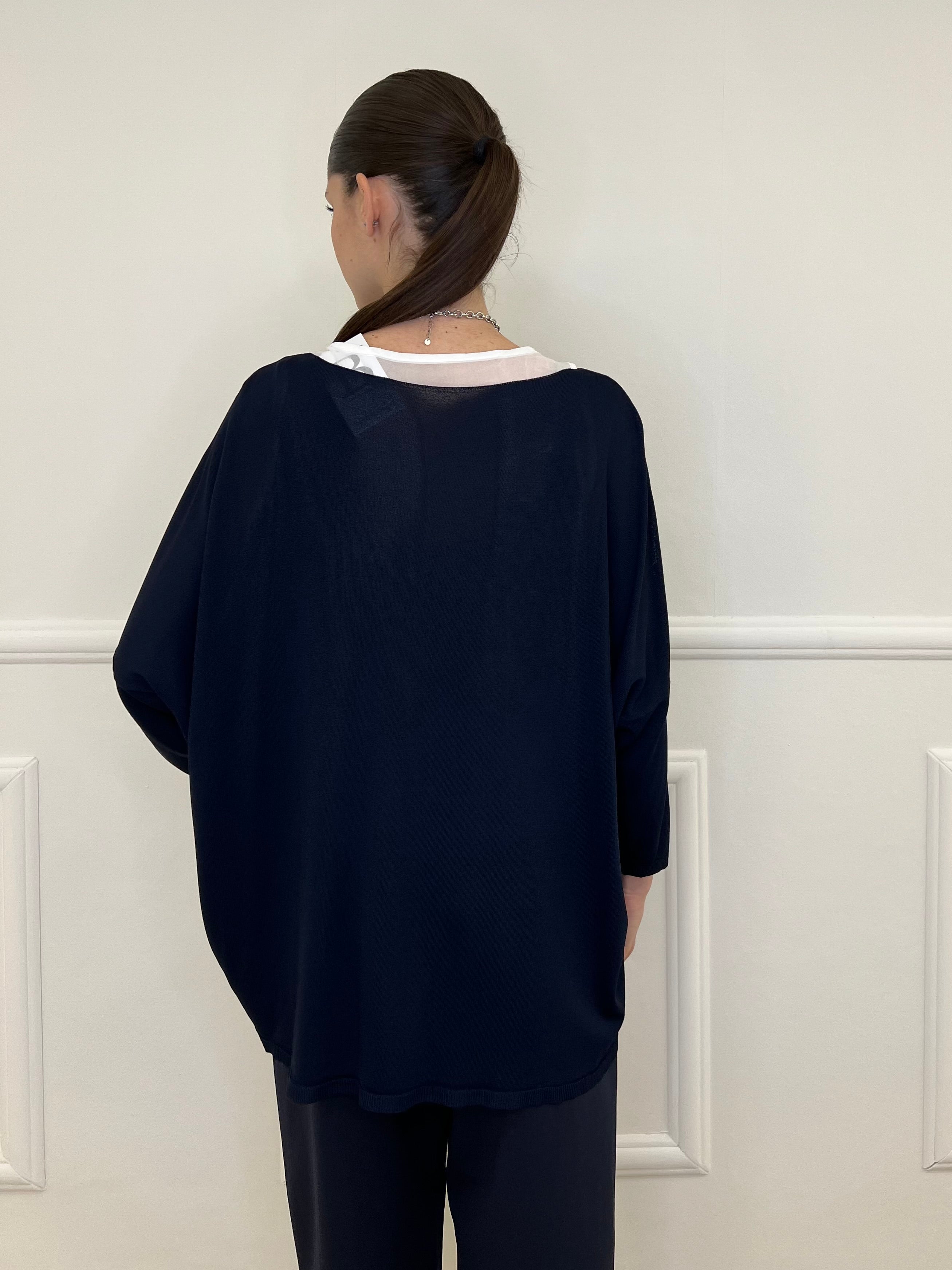 Twin Set Maxi Maglia e Canotta 53716 Blu